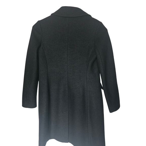 Long Black Women's part Wool coat - Picture 4 of 7